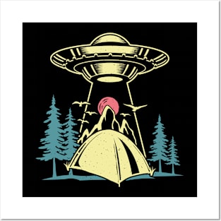 Alien Ufo Camping Posters and Art